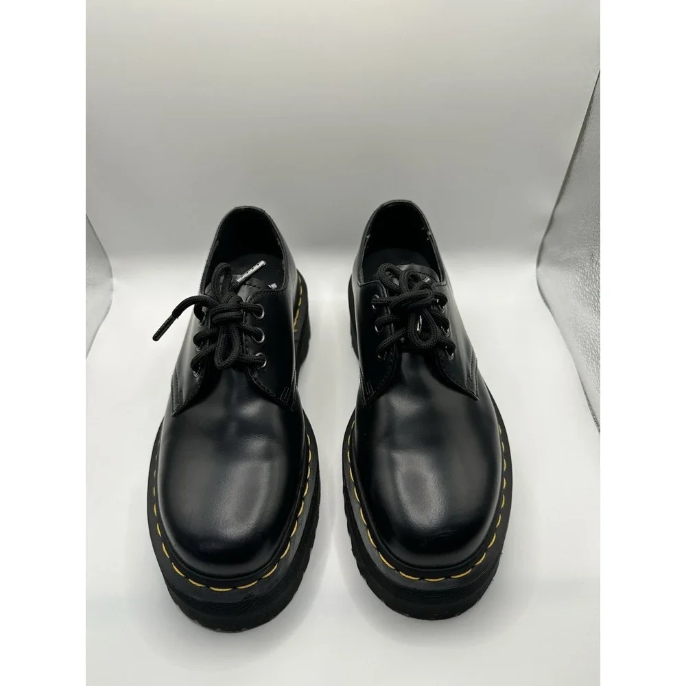 Dr. Martens Oxford Shoes Womens 7 Mens 6 US 1461 Quad Black Leather Platform